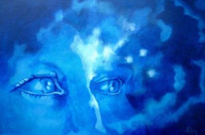 Out of the blue, acryl op doek